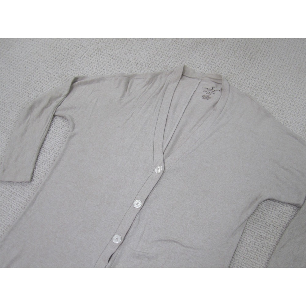American‎ Eagle Womens Cardigan Small Beige Casual Button Up Long Sleeve Sweater